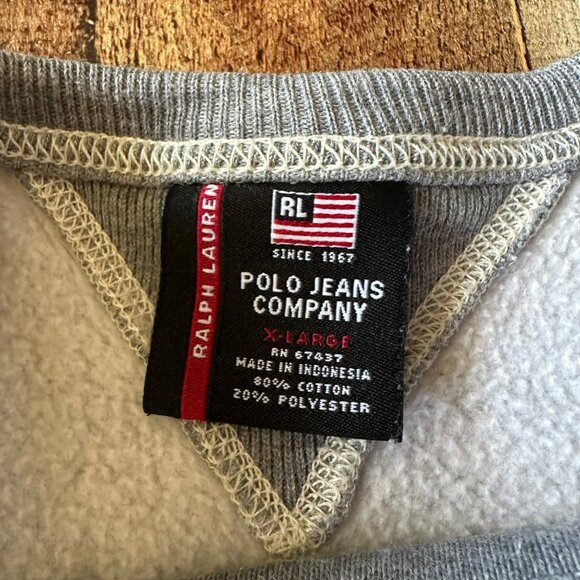 Polo Ralph Lauren RL-67 Jeans Co. Pullover Crewneck Sweater Mens X-Large Gray - Picture 4 of 6